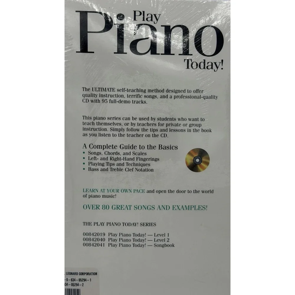 NEW Hal Leonard Ultimate Self-Teaching Method-Play Piano Today Level 1 Book +DVD